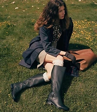 Dolce Vita Kilian H2O Waterproof Leather Buckle Hardware Tall Riding Boots