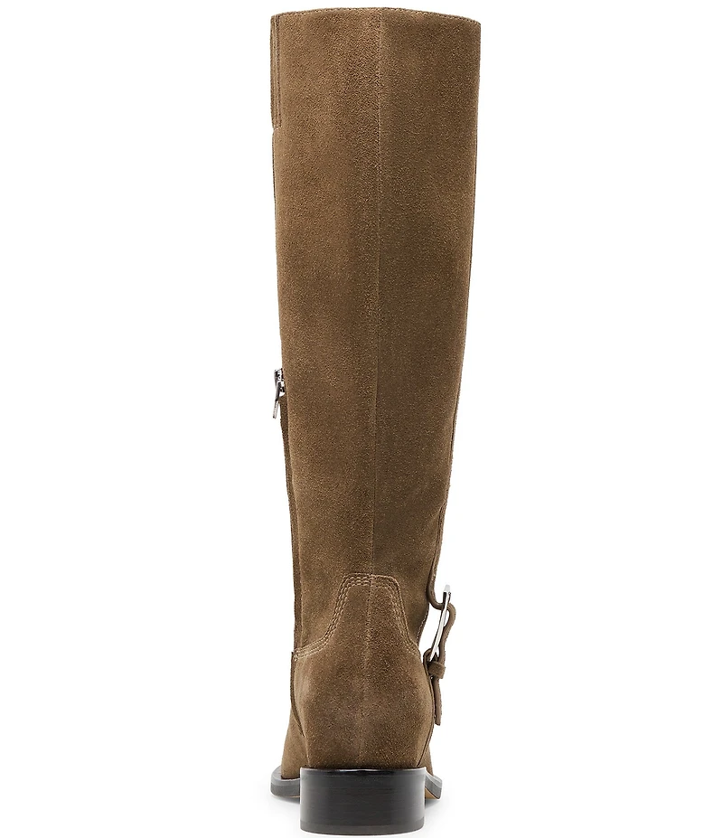Dolce Vita Kilian H2O Waterproof Suede Buckle Hardware Tall Riding Boots