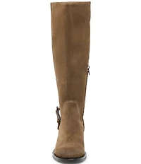 Dolce Vita Kilian H2O Waterproof Suede Buckle Hardware Tall Riding Boots
