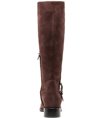 Dolce Vita Kilian H2O Waterproof Suede Buckle Hardware Tall Riding Boots