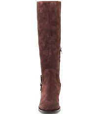 Dolce Vita Kilian H2O Waterproof Suede Buckle Hardware Tall Riding Boots
