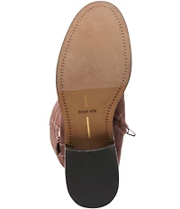 Dolce Vita Kilian H2O Waterproof Suede Buckle Hardware Tall Riding Boots