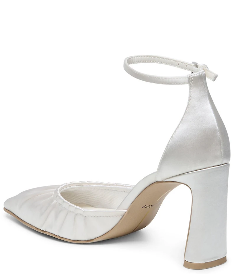 Dolce Vita Kylo Satin Pleated Ankle Strap Pumps