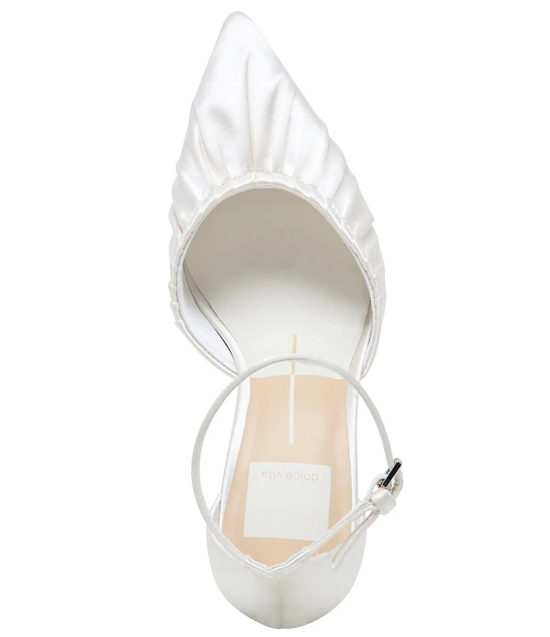 Dolce Vita Kylo Satin Pleated Ankle Strap Pumps
