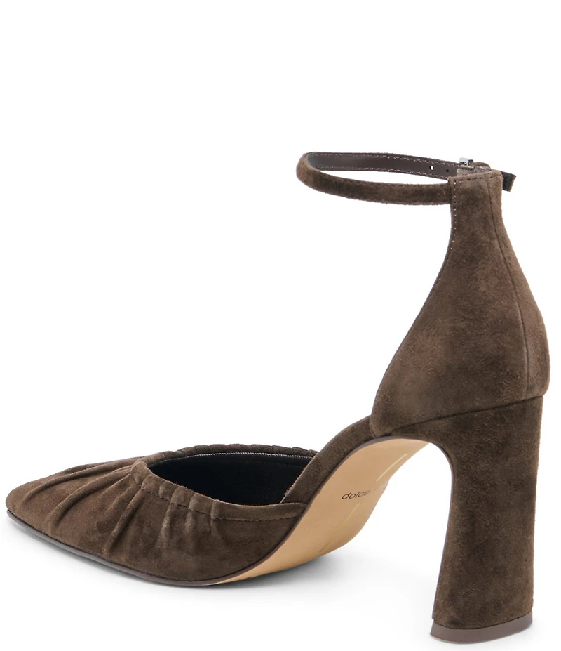 Dolce Vita Kylo Suede Pleated Ankle Strap Pumps