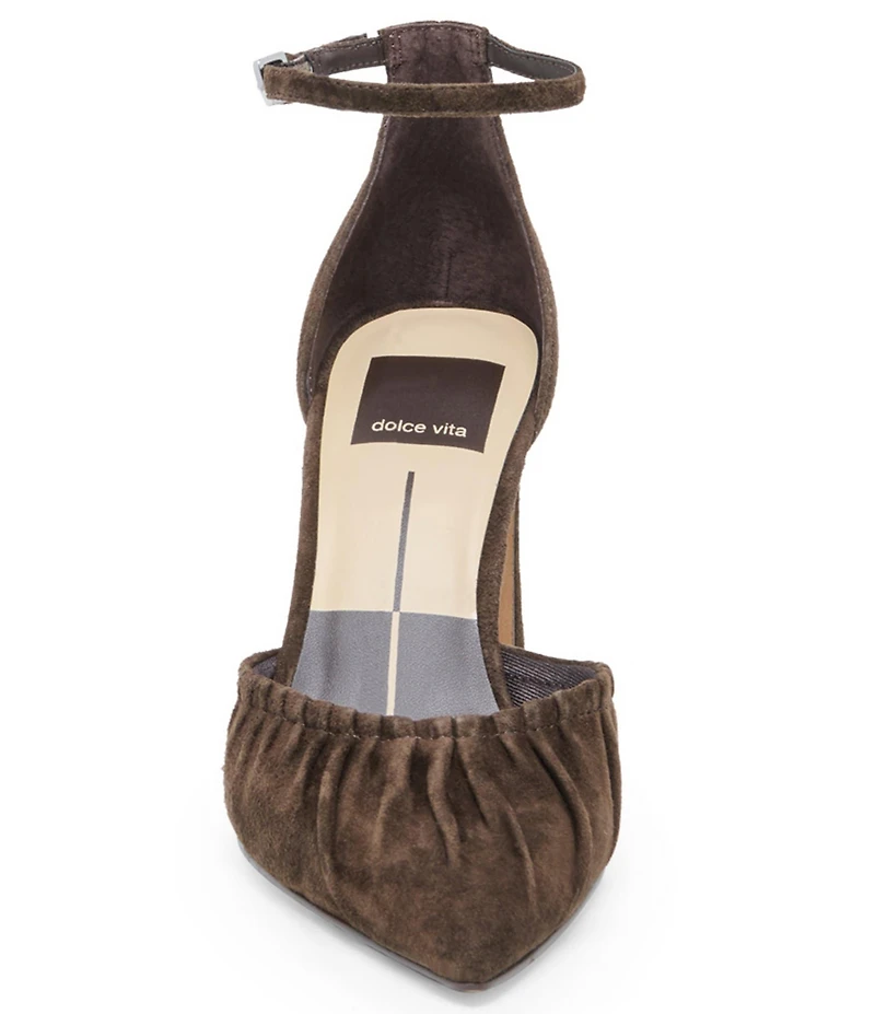 Dolce Vita Kylo Suede Pleated Ankle Strap Pumps