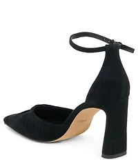 Dolce Vita Kylo Suede Pleated Ankle Strap Pumps