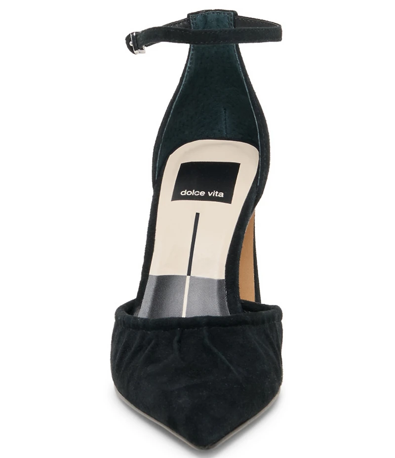 Dolce Vita Kylo Suede Pleated Ankle Strap Pumps