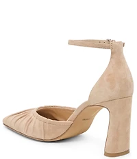 Dolce Vita Kylo Suede Pleated Ankle Strap Pumps