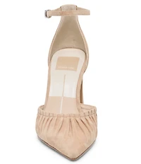 Dolce Vita Kylo Suede Pleated Ankle Strap Pumps