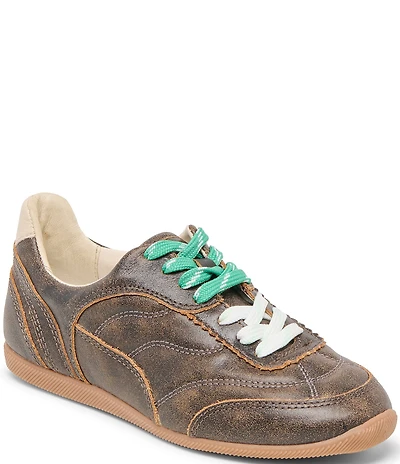 Dolce Vita Laini Distressed Leather Low Profile Retro Sneakers