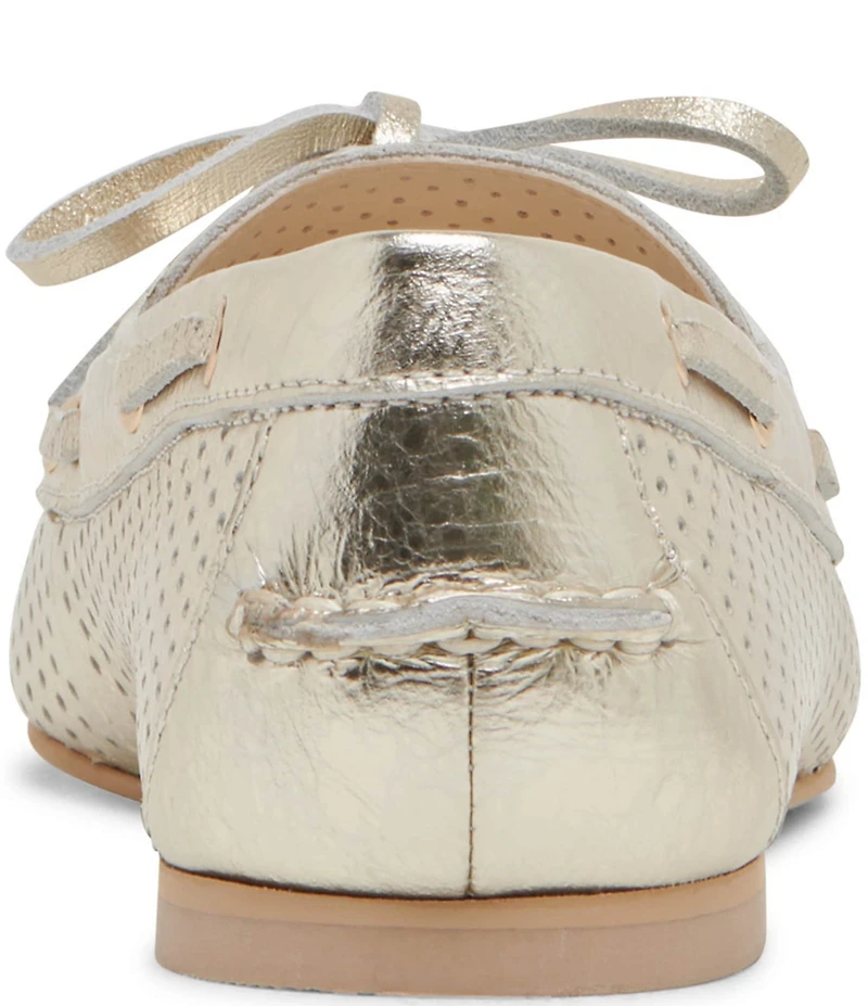 Dolce Vita Lakin Perforated Leather Bow Detail Boat Shoes