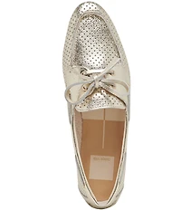 Dolce Vita Lakin Perforated Leather Bow Detail Boat Shoes
