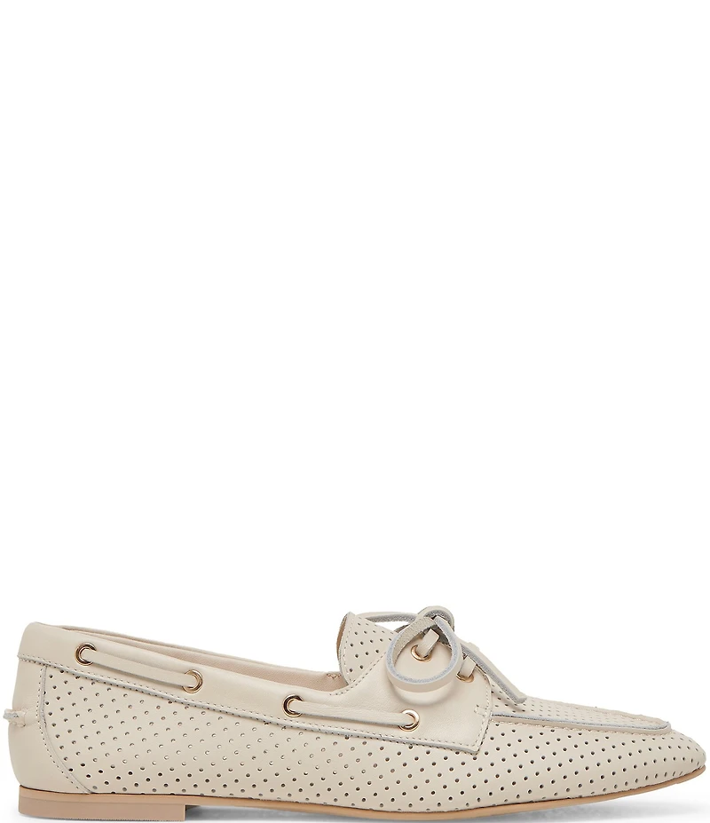 Dolce Vita Lakin Perforated Leather Bow Detail Boat Shoes
