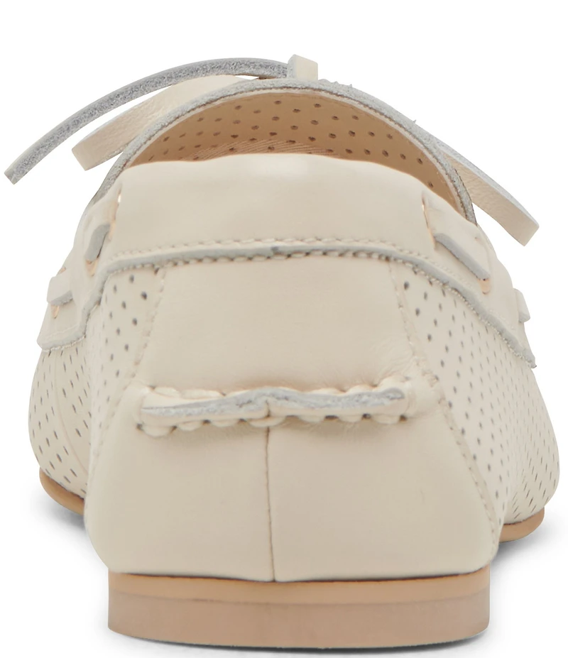 Dolce Vita Lakin Perforated Leather Bow Detail Boat Shoes