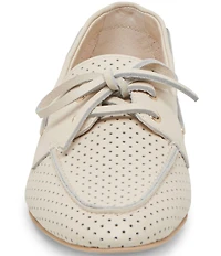 Dolce Vita Lakin Perforated Leather Bow Detail Boat Shoes