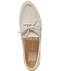 Dolce Vita Lakin Perforated Leather Bow Detail Boat Shoes