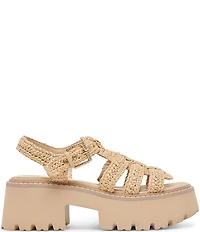 Dolce Vita Latice Raffia Chunky Fisherman Inspired Platform Sandals