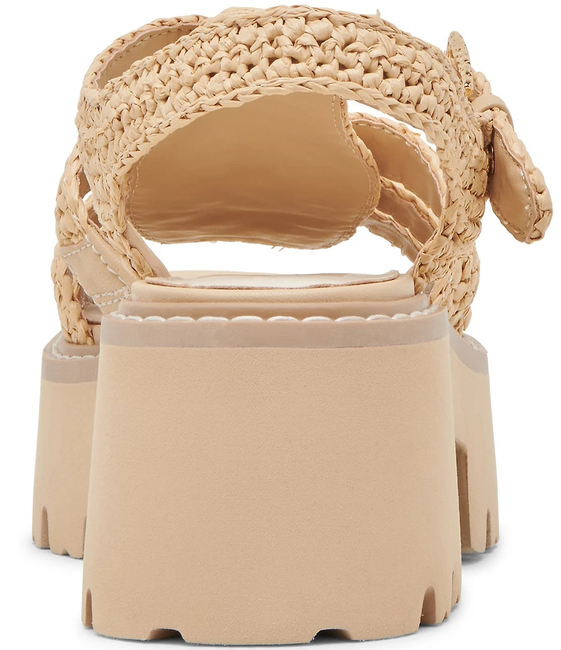 Dolce Vita Latice Raffia Chunky Fisherman Inspired Platform Sandals