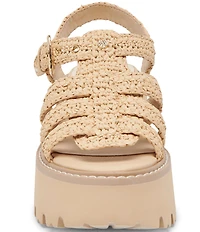 Dolce Vita Latice Raffia Chunky Fisherman Inspired Platform Sandals