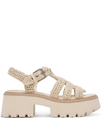Dolce Vita Latice Raffia Chunky Fisherman Inspired Platform Sandals