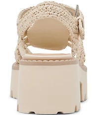 Dolce Vita Latice Raffia Chunky Fisherman Inspired Platform Sandals