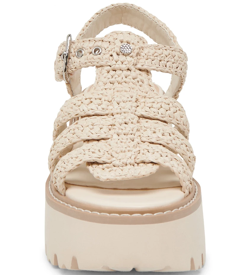 Dolce Vita Latice Raffia Chunky Fisherman Inspired Platform Sandals
