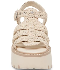 Dolce Vita Latice Raffia Chunky Fisherman Inspired Platform Sandals