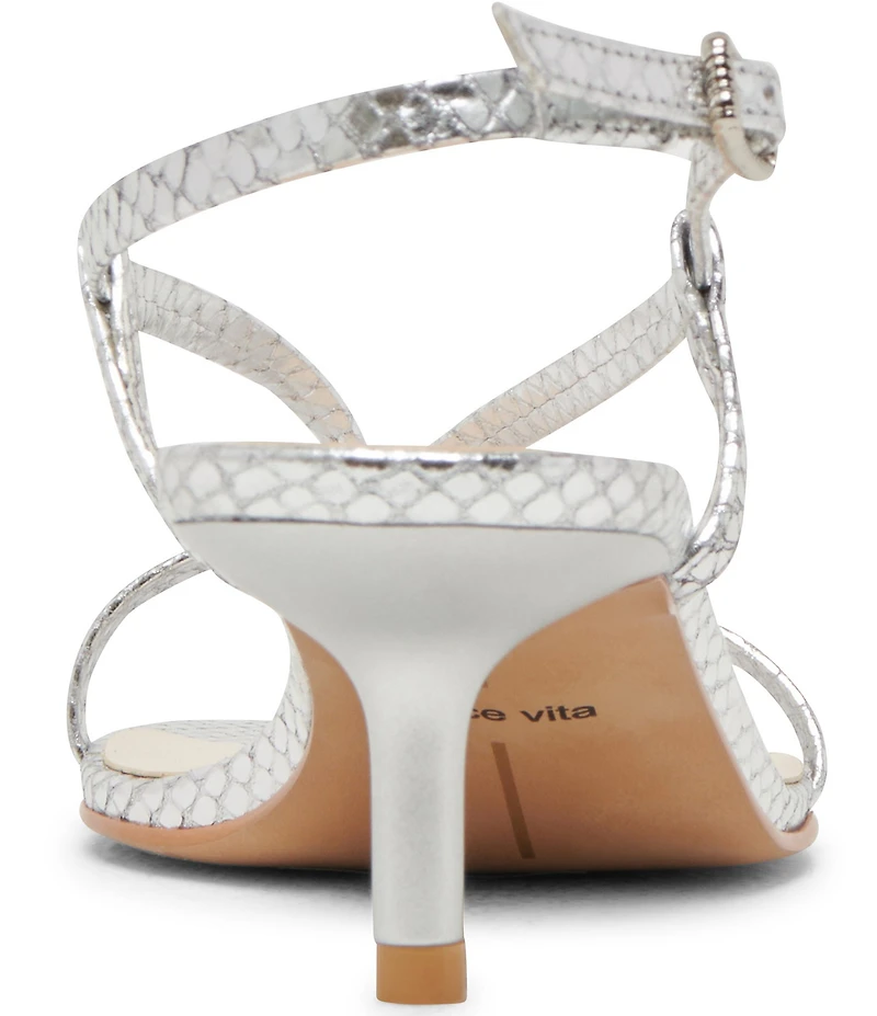Dolce Vita Laury Metallic Snake Embossed Leather Thong Dress Sandals