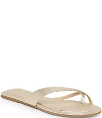 Dolce Vita Lenex Metallic Lizard Embossed Leather Thong Sandals