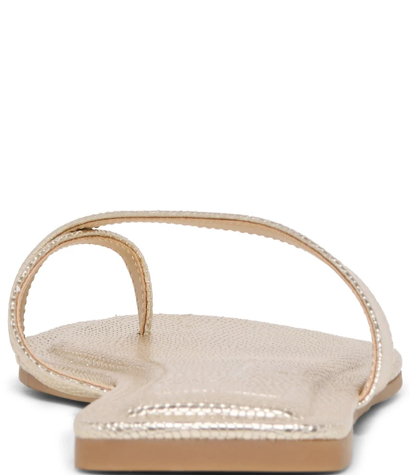 Dolce Vita Lenex Metallic Lizard Embossed Leather Thong Sandals