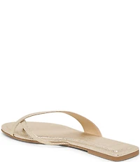 Dolce Vita Lenex Metallic Lizard Embossed Leather Thong Sandals