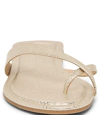 Dolce Vita Lenex Metallic Lizard Embossed Leather Thong Sandals