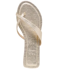 Dolce Vita Lenex Metallic Lizard Embossed Leather Thong Sandals