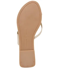 Dolce Vita Lenex Metallic Lizard Embossed Leather Thong Sandals