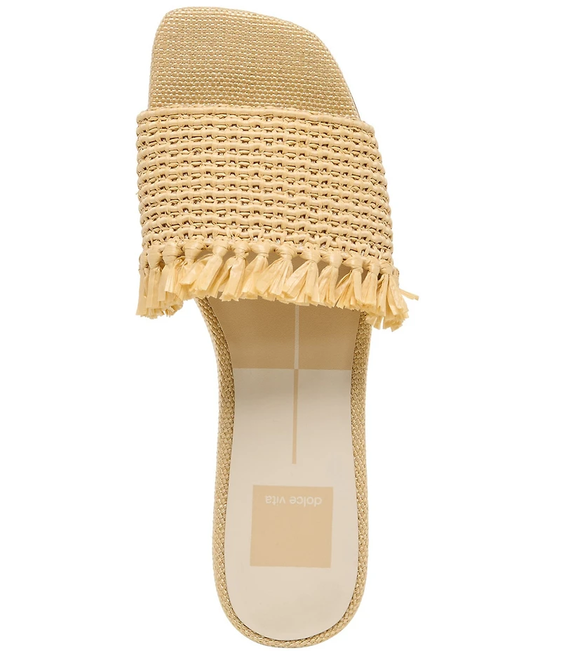 Dolce Vita Lenya Raffia Slide Sandals