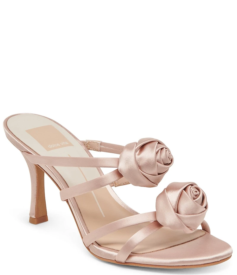 Dolce Vita Linzy Satin Rosette Ornamented Dress Slide Sandals