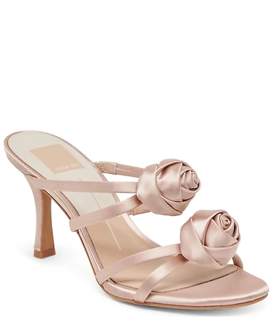 Dolce Vita Linzy Satin Rosette Ornamented Dress Slide Sandals