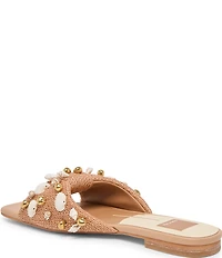 Dolce Vita Lizza Raffia Shell Embellished Slide Sandals