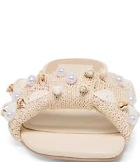 Dolce Vita Lizza Raffia Shell Embellished Slide Sandals
