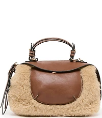 Dolce Vita Luna Mixed Media Sherling Satchel Bag