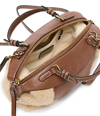 Dolce Vita Luna Mixed Media Sherling Satchel Bag