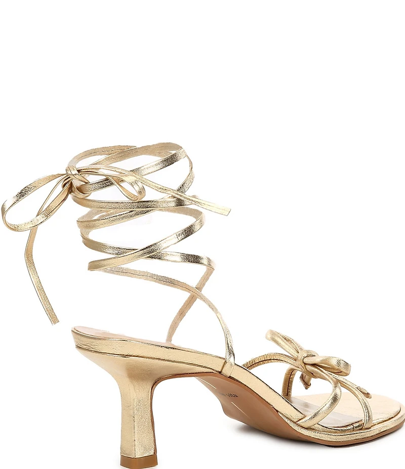 Dolce Vita Maison Metallic Leather Strappy Bow Detail Heel Dress Sandals