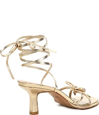 Dolce Vita Maison Metallic Leather Strappy Bow Detail Heel Dress Sandals