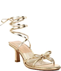 Dolce Vita Maison Metallic Leather Strappy Bow Detail Heel Dress Sandals