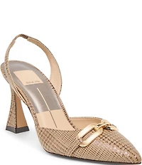 Dolce Vita Malik Houndstooth Printed Suede Chain Hardware Slingback Pumps