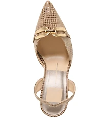 Dolce Vita Malik Houndstooth Printed Suede Chain Hardware Slingback Pumps