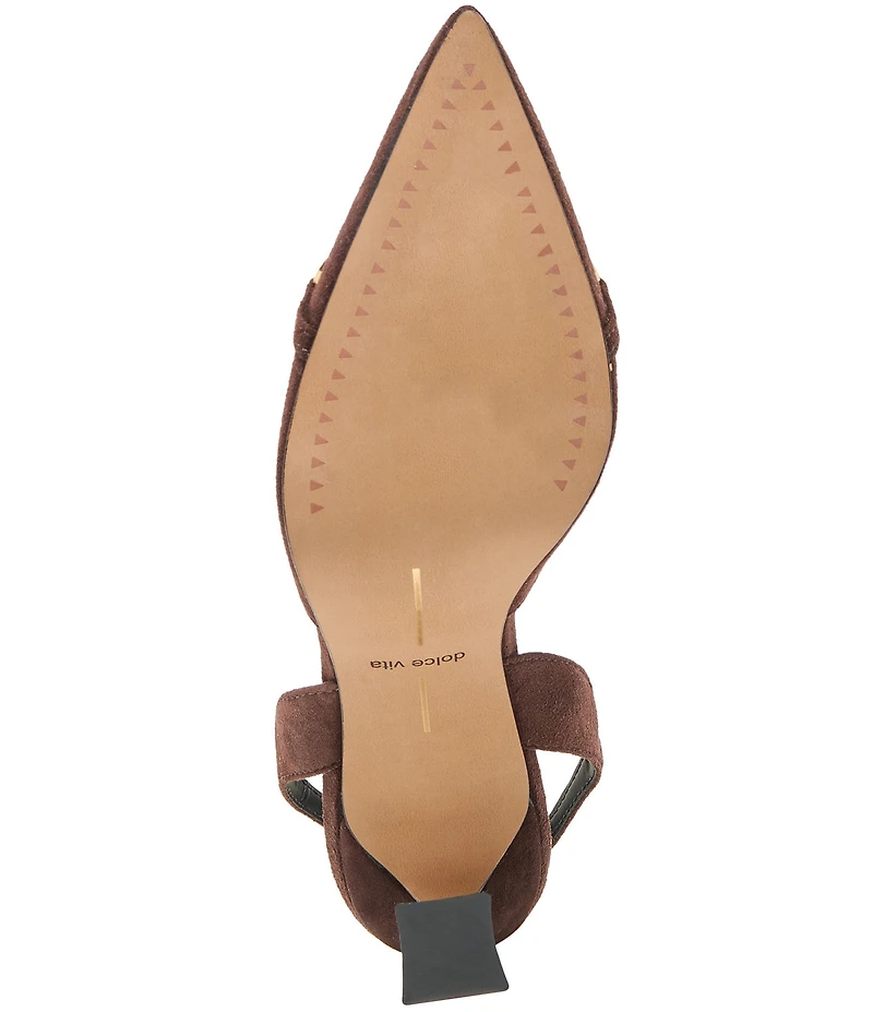 Dolce Vita Malik Suede Chain Hardware Slingback Pumps