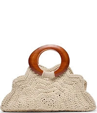 Dolce Vita Maren Crochet Top Wood Handle Satchel Bag