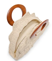 Dolce Vita Maren Crochet Top Wood Handle Satchel Bag
